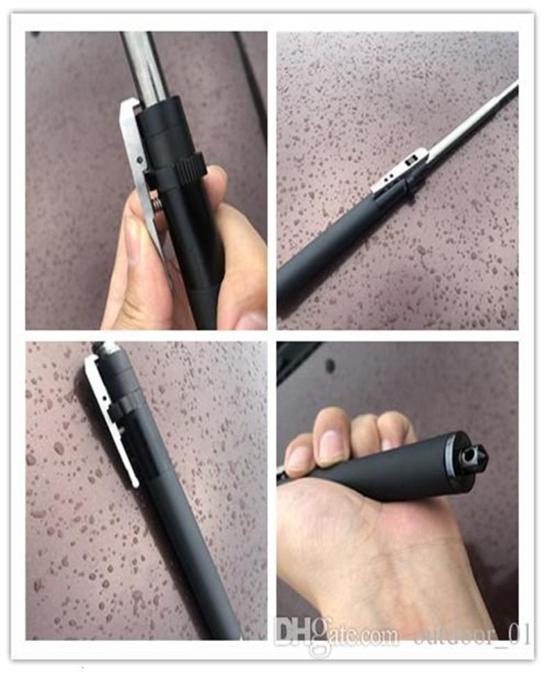 

Black pen three section men and women automatic spring stick telescopic car selfdefense6761395