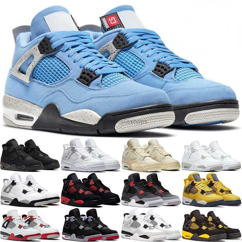 

4S 4 retro Basketball Shoes Military Black Cat University Blue Sail White Oreo Green Red Thunder Bred Cement Motorsports Men Women outdoor 1th., #19