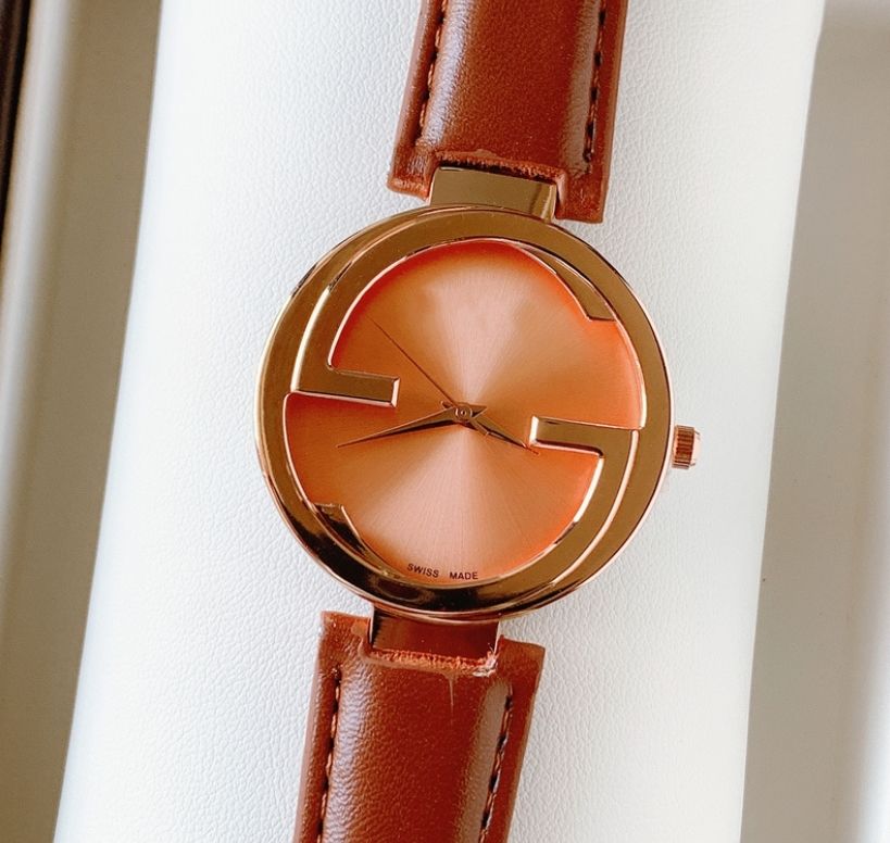 

Popular Casual Luxury Women Watch 38 Leather band Quartz Clock High quality wristwatch, C7