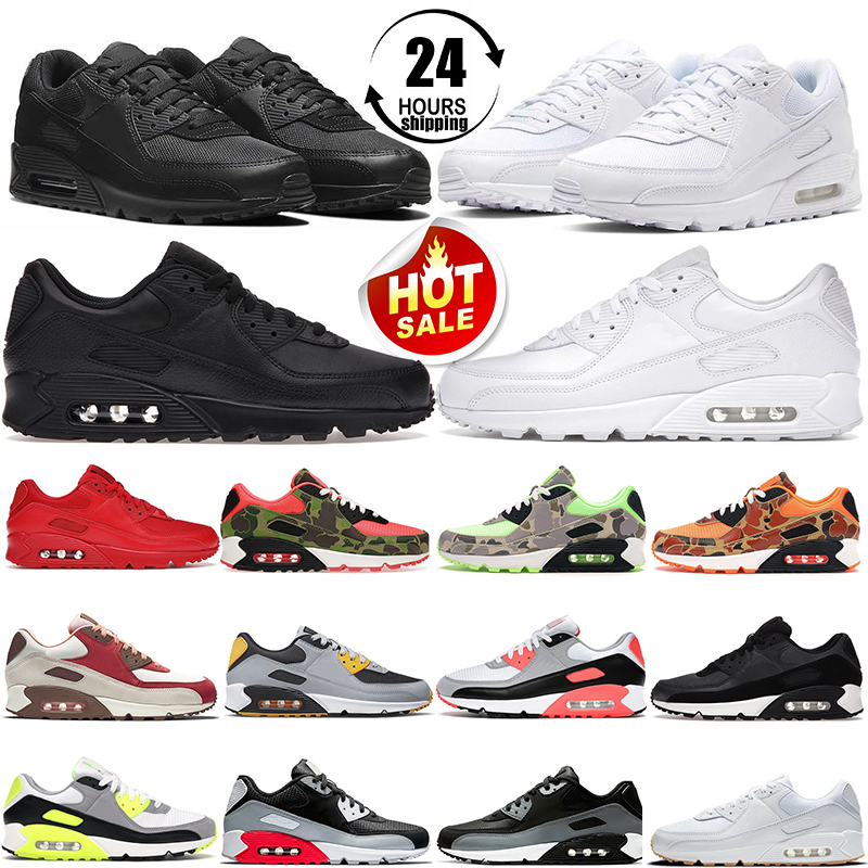 

90s running shoes 90 men women leather triple black white red reverse duck camo bacon surplus wolf grey batman infrared volt sports trainers sneakers, #16 iron grey