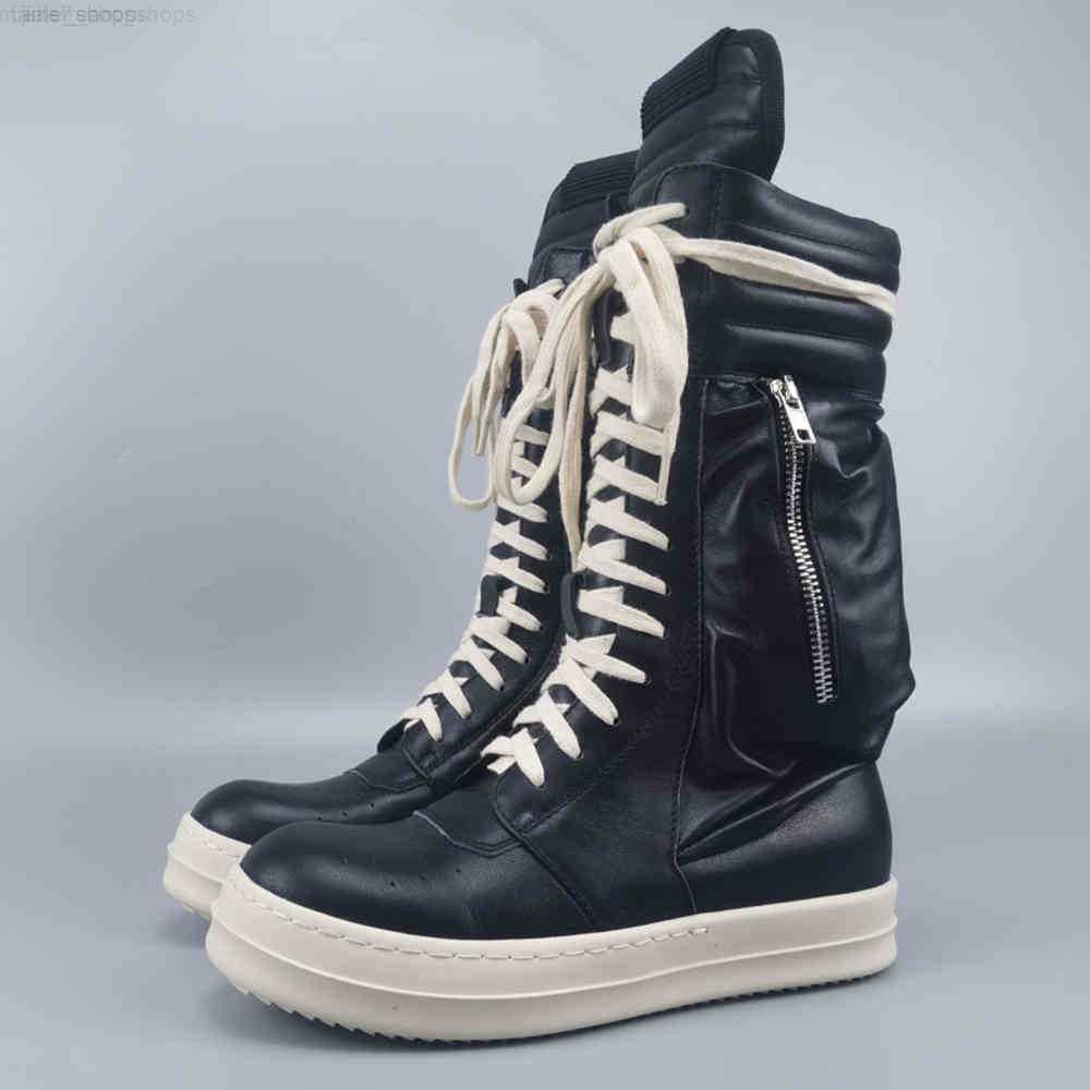

Street High Brand Ro Owens High-Top Design Men Casual Sports Shoes Women Male Sneakers, Pink