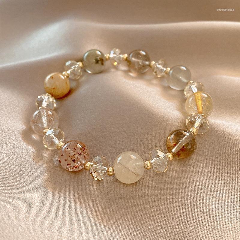 

Strand Beaded Strands Natural Bracelet Women Light Luxury Strawberry Crystal Small Fresh Temperament Simple Jewelry Raym22