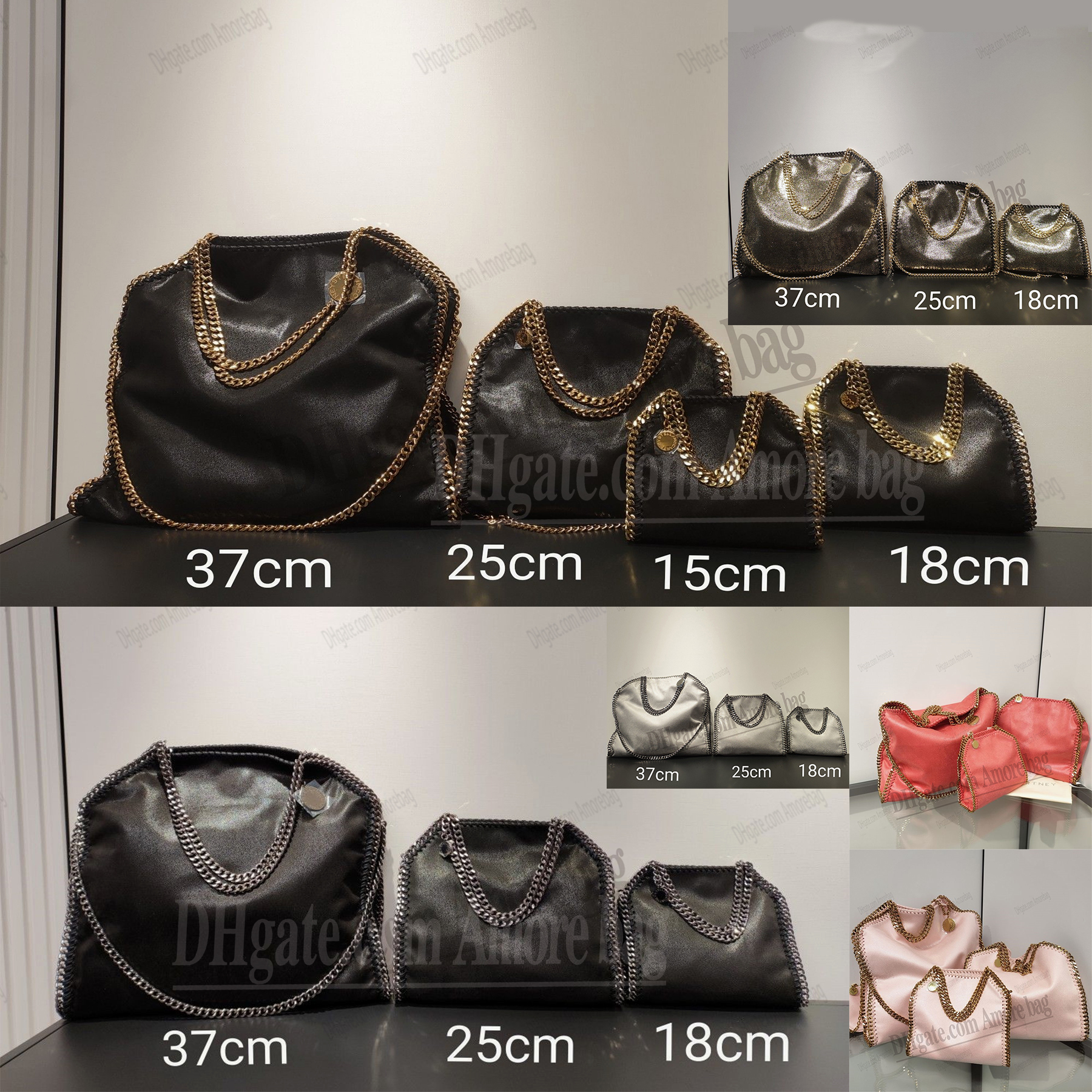 

Stella Mccartney Falabella Large Tote Bag Women Black Luxurys Designers Shopping Chain Bags Wallet Messenger Leather Handbags Shoulder Quality PurseS Crossbody