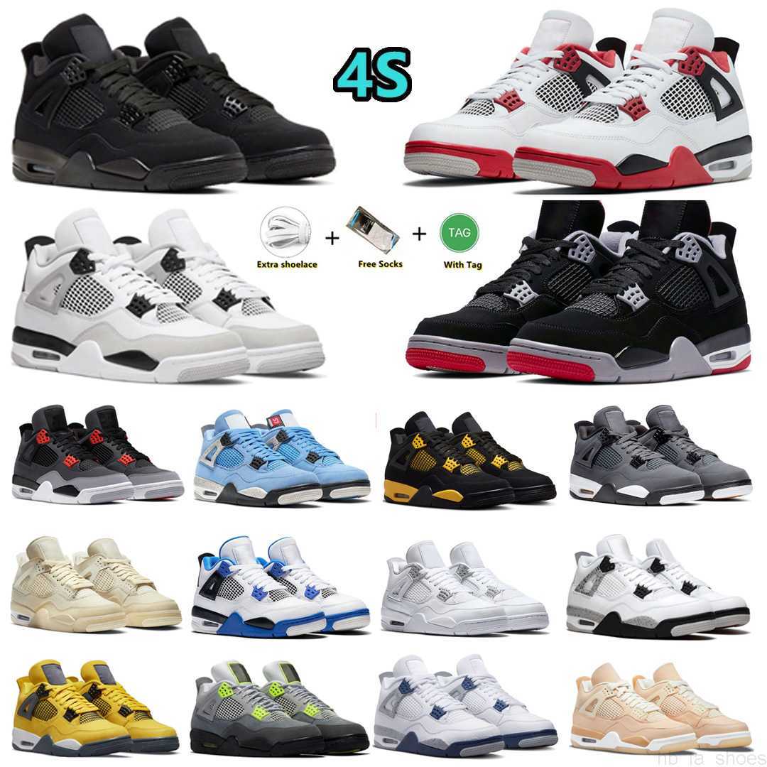 

Basketball Shoes Jumpman 4 4s University Blue Thunder Fire Red Blank Canvas Purple Metallic Men's Women's Sneakers, #6