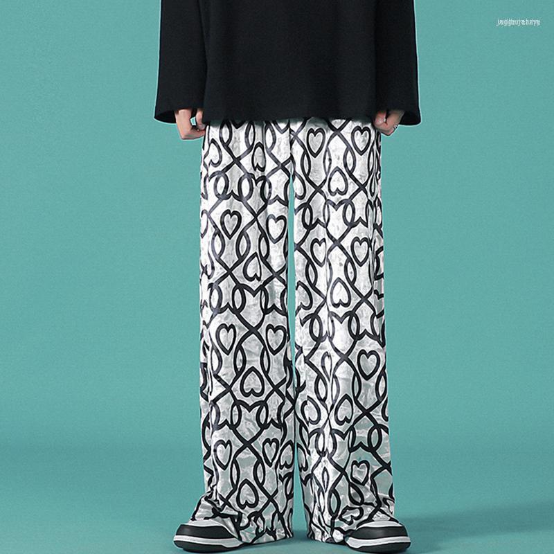 

Men's Pants Men's Autumn Printed Straight Casual Male Female Korean Loose Sweatpants Unisex Streetwear Trousers Plus Size 5XL, Black