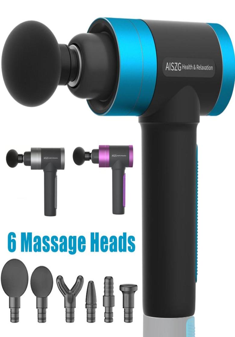 

6800rmin Muscle Massage Gun Therapy Massager Body Relaxation Percussion Muscle Pain Relief Slimming Shaping Massager 6 Heads9129133