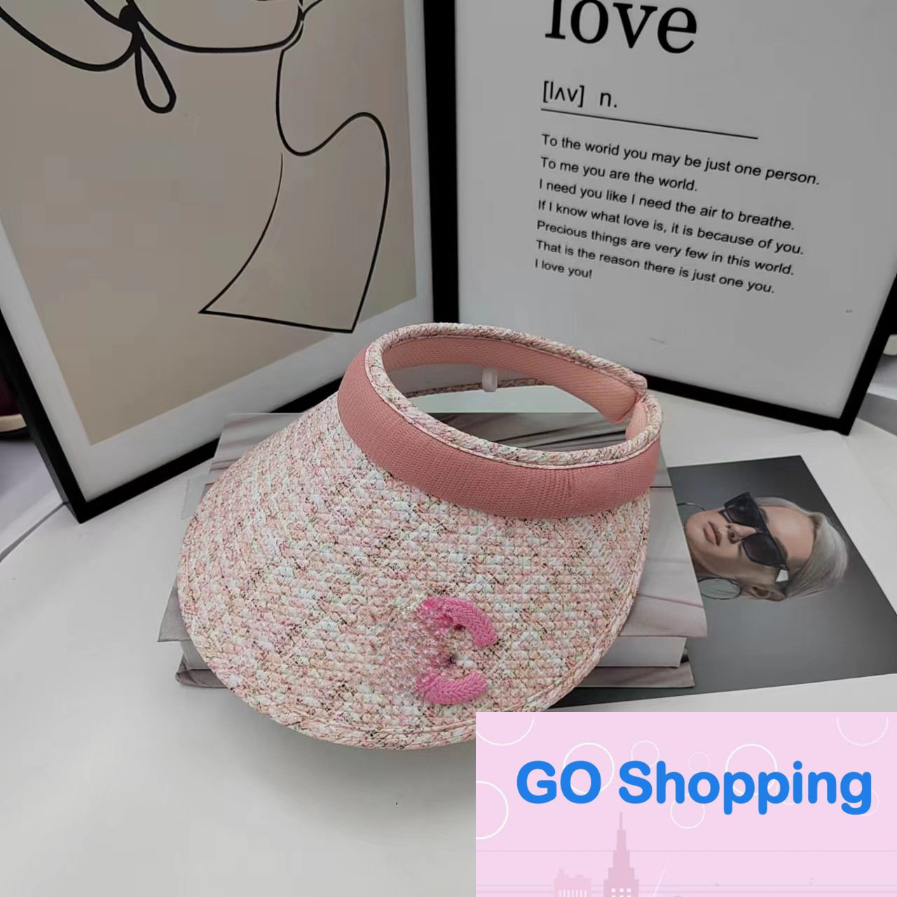 

High-end Letter Logo Sun Protection Visor Hat UV Protection Sun Hat Biking Face-Covering Slimming All-Matching Sun Hat Women