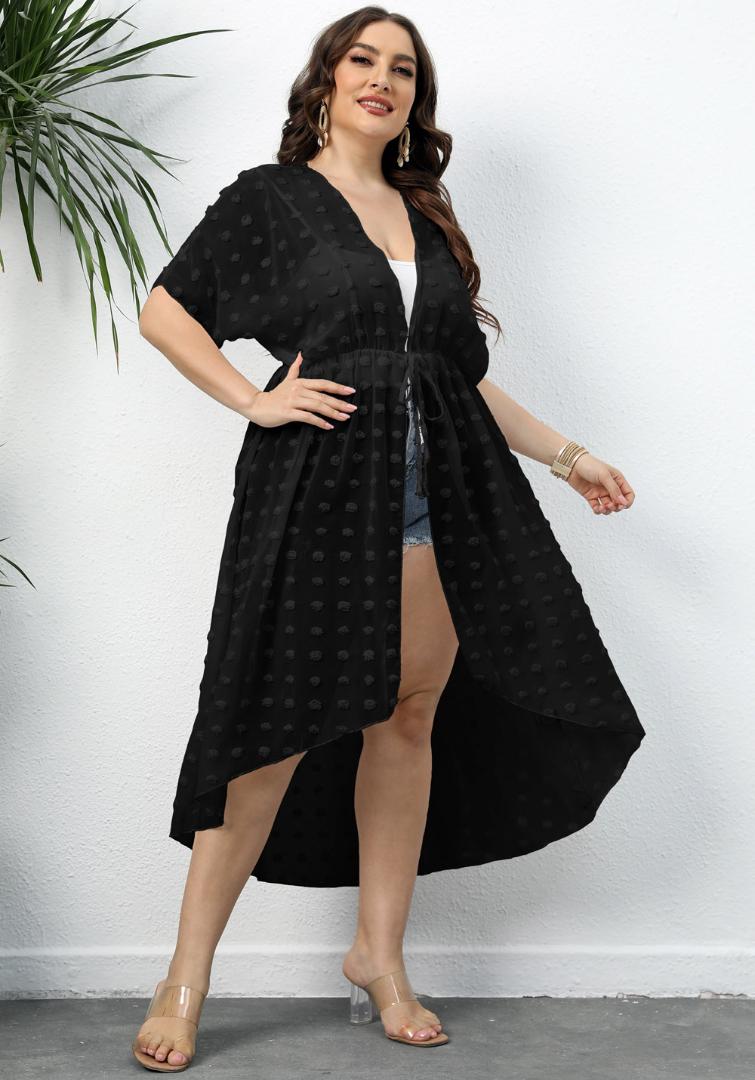 

2022 New Women Plus size Beach Dress Cover Up Large big Black White Swimsuit Bikini Beachwear Bathing Cover Ups For, 201180 black