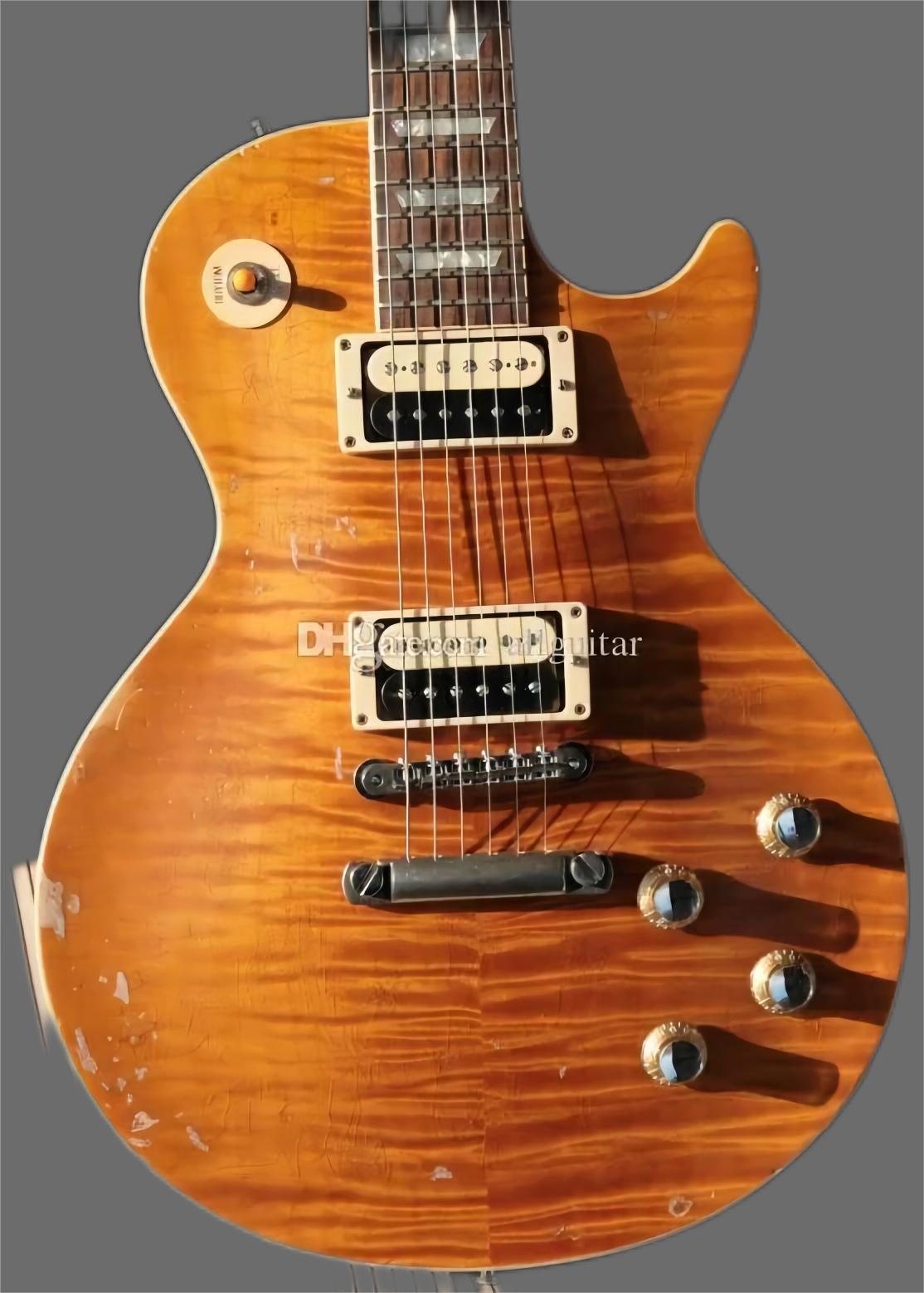 

Relic SLASH #5 AFD MURPHY AGED SIGNED Appetite lp Electric Guitar For Destruction Tiger Stripes Maple Top