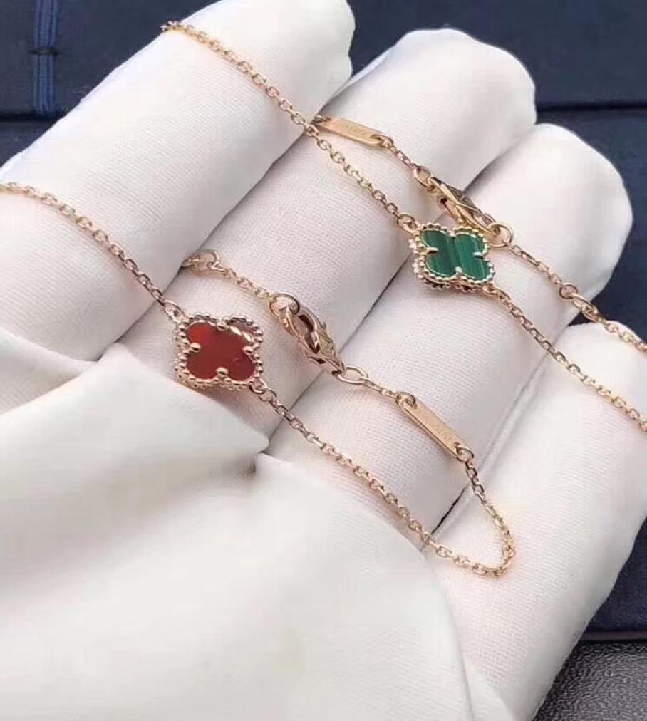 

Luxury Bracelets 18k Clover Bracelets white gemstone Charm Bracelets women brand jewelry designer gift for girl friend women c612234883