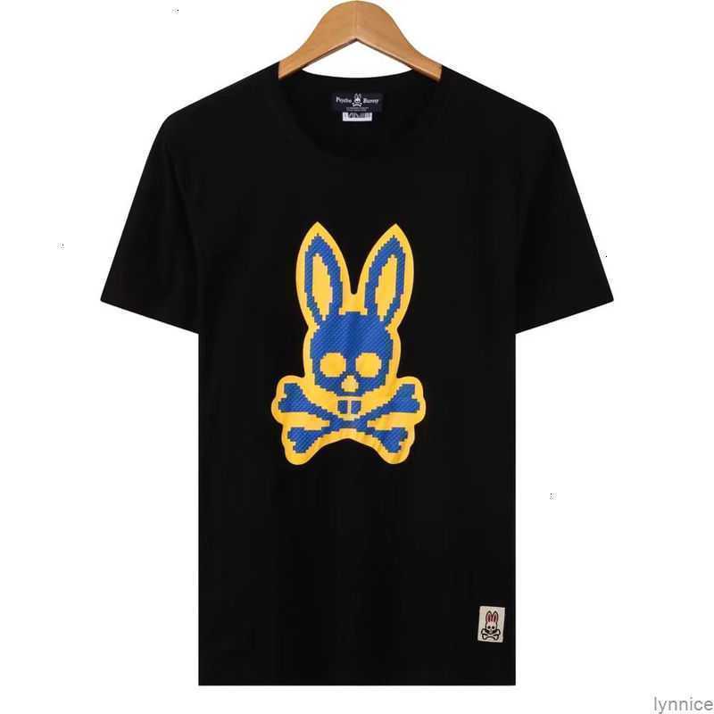 

Psycho Bunny 2023 Spring and Summer New Embroidery Skeleton Rabbit Men's Women's Fashion Brand Short Sleeve Printed T-shirt Pure Cotton Casual Ou5h2scs, Gold