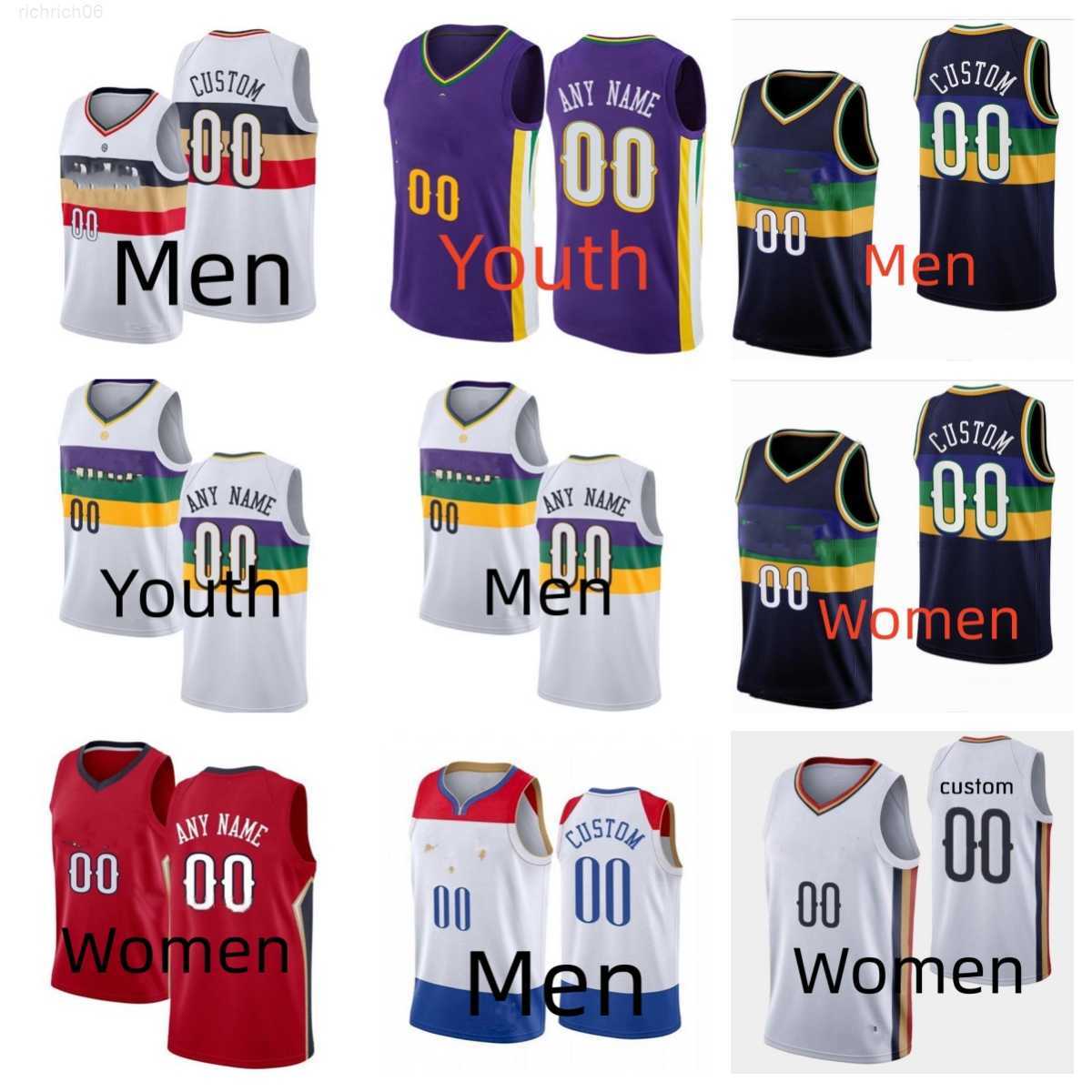 

Men Women Youth New Orleans''Pelicans''Custom 24 Jor dan Hawkins Zion 1 Williamson Brandon 14 Ingram CJ 3 McCollum Trey 25 Murphy III Basketball Jerseys, Colour