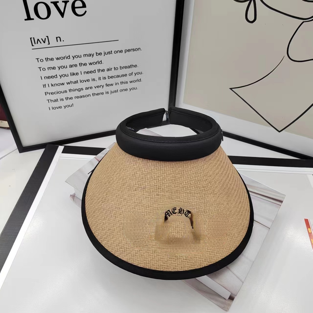 

High-End Elegant Sun Protection Universal Woven Topless Hat Trendy Ins Versatile New Popular Sweet, Aspic