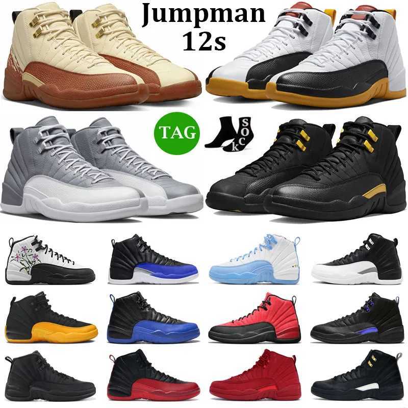 

With Box Jumpman 12 Men Basketball Shoes 12s Stealth Black Taxi Muslin Hyper Royal Playoffs Flu Game University Gold Mens Trainers Sports Sneakers, 20