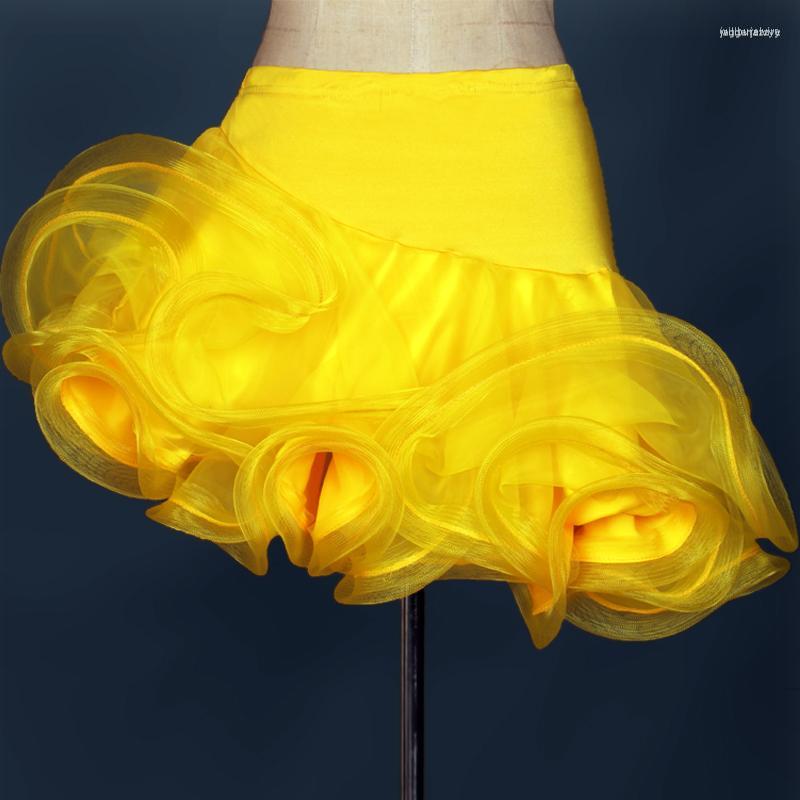 

Stage Wear Latin Dance Half Skirt Adult Training Dress Women's Performance Three Step Square Short Slanting, Royal blue