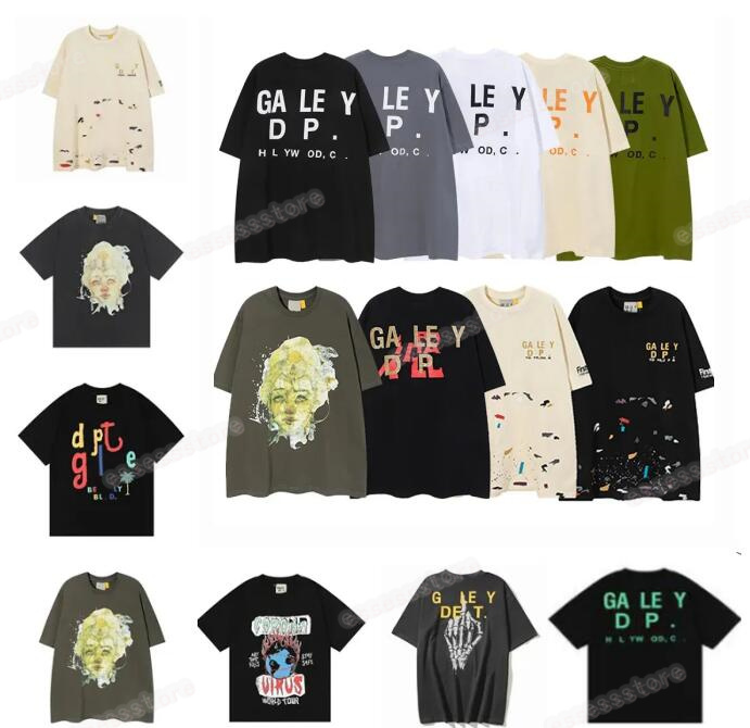 

2023Men's T-shirts Galleryes depts Designer Summer Gallary Shirt Alphabet Printed Star Same Round Neck Short Sleeve T-shirt for Men and Women Oversize Tees White Black, Cu111