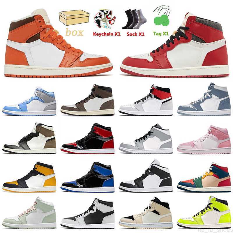 

2023 Fashion Jumpman 1 Basketball Shoes Starfish 1s High OG Lost and Found Denim Dark Mocha Heirloom Taxi Yellow Toe Patent Bred Women Mens, D20 a ma maniere 36-47