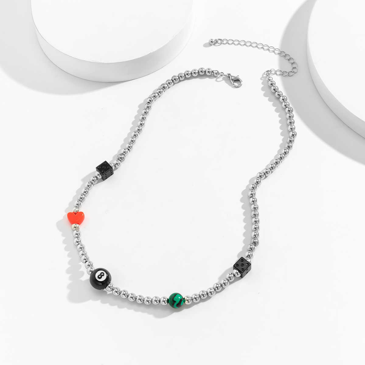 

Beaded Necklaces Lucky Number Eight Dice Choker Necklace for Men Boho Small Beads Chain on the Neck 2023 Women's Fashion Jewelry Collar 230613