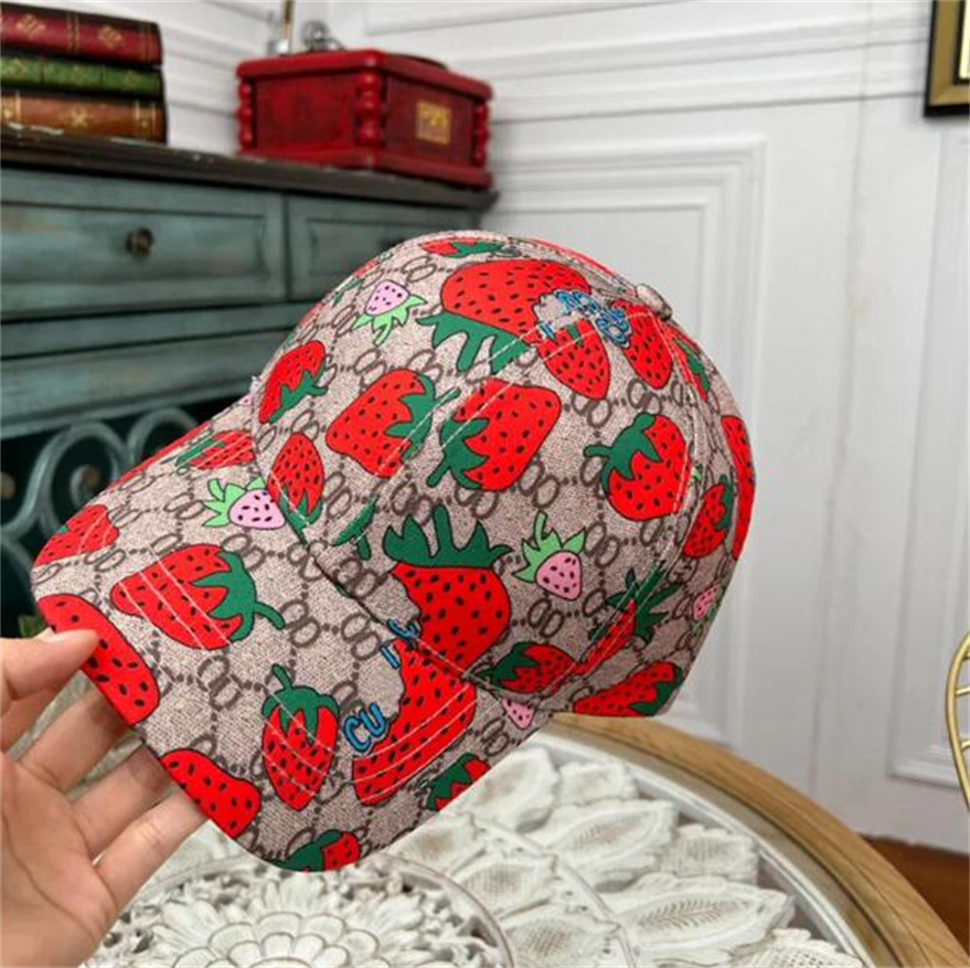 

Top Baseball cap designers hats luxury ball cap Strawberries designs sports style travel running wear hat temperament versatile caps High Quality, Brown