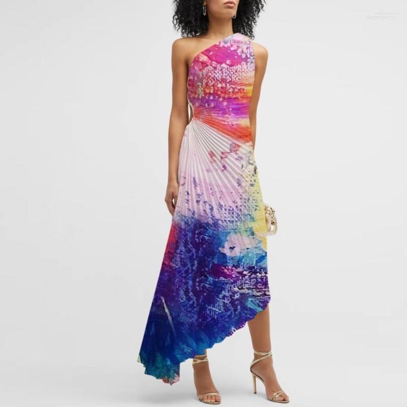 

Ethnic Clothing African Dresses For Women Dashiki Diagonal Collar Long Maxi Dress One Shoulder Ladies Traditional Fairy Dreess