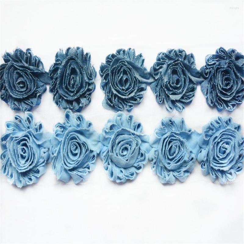 

Hair Accessories Shaby Rosette Flower Shabby Chiffon Rose Trim Denim 16yds/lot (2 Denim), Picture shown