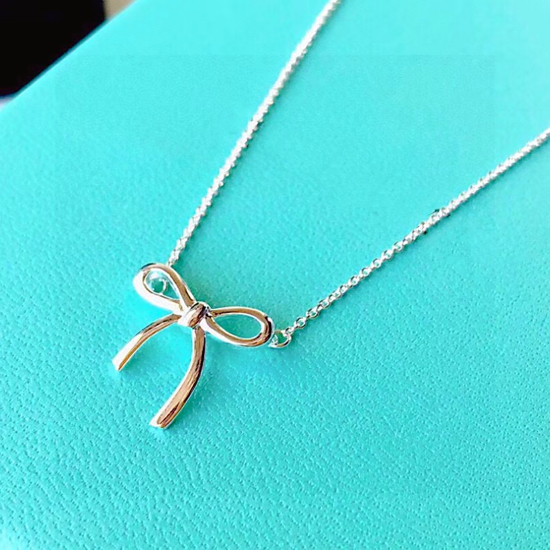 

Luxury Women's Bow Necklace High Quality Pendant Classic Jewelry Girl Valentine's Day Gift Factory with Box