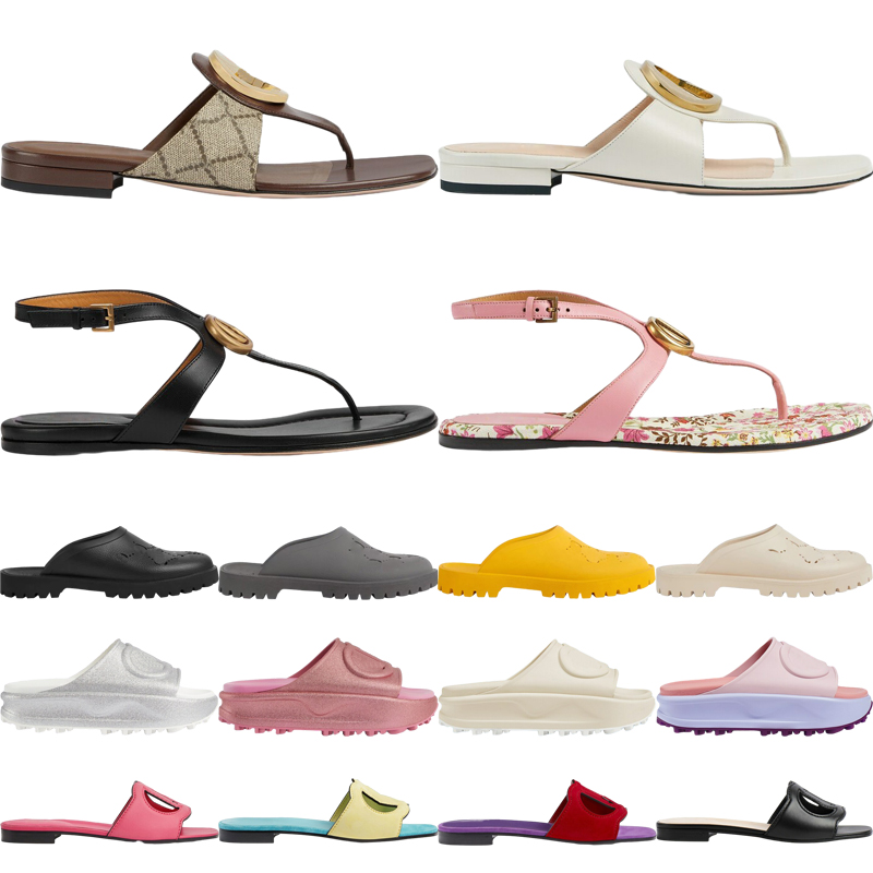 

Luxury Sandals For Womens Interlocking G Platform Sandale Slip On Sandal Cut Out Rubber Designer Slides Blondie Flip Flops Thong Sliders woman Beach Shoes, 33