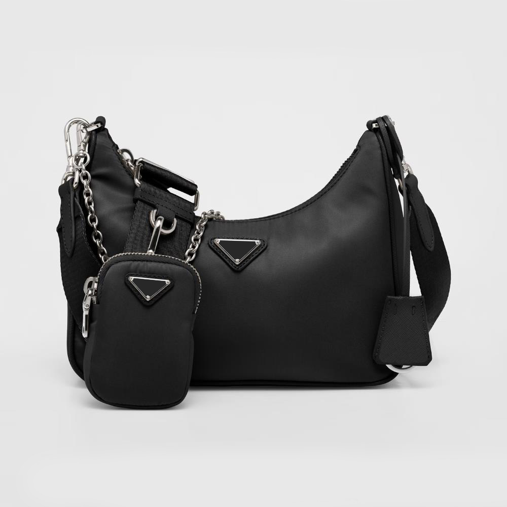 

3pcs Men Women Luxury Designer Bags 2005 High Quality Handbags Black Hobo Wallet Nylon Chain Ladies Handbags Messenger Shoulder Wholesale Tote Bag Fashion Clutch, #13