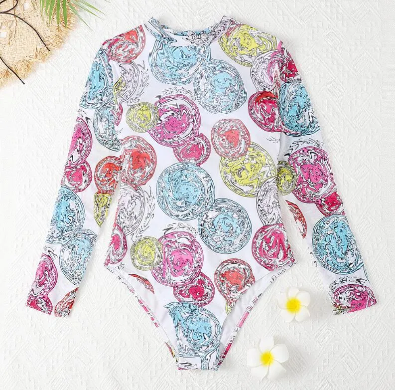 

Designer bikini swimsuit Long SleeveVF Womens Swimwear Letters One Piece Padded Swimsuit Back Zipper Design Bikini Swimsuits designers bathing suit swimwear, 01