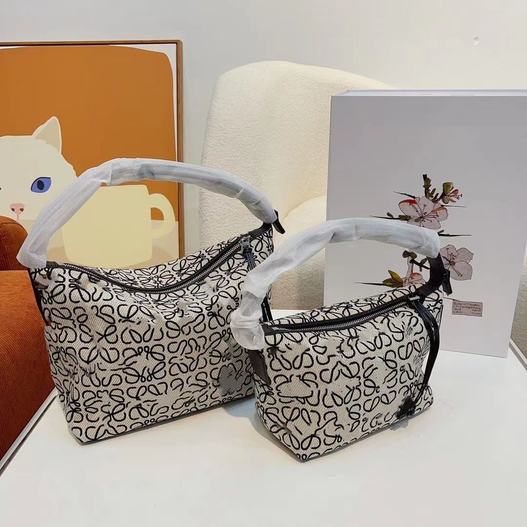 

Luxury Designer Loewees Handbags Classic Tote Bag Female High-capacity Crossbody Bag Shoulder Lady Wallet Messenger Handbag, Black and white