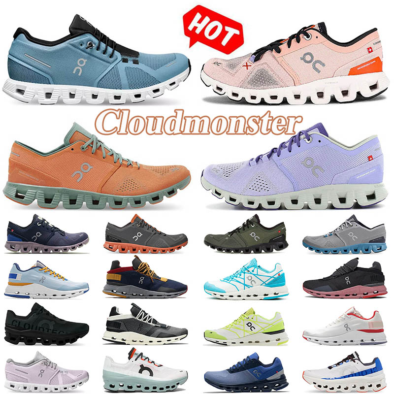 

designer pink onclouds running shoes On Cloud Monster womens ll white Black Asphalt Grey Alloy Grey Niagara Blue for mens cloudnova sport sneakers trainer size36-45, A4 cloud 5 frost canyon