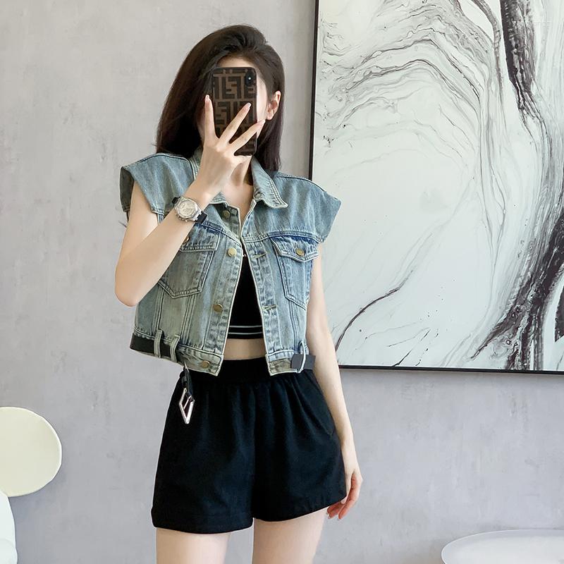 

Women' Vests Denim Women Spring Summer Casual Sleeveless Cowboy Jacket Loose Oversize Jean Waistcoats Ladies Outwear Chaleco Mujer, Blue