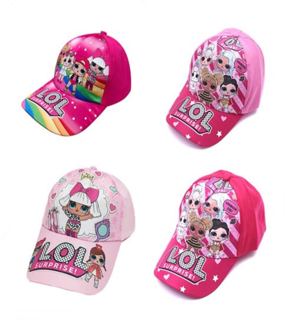 

4color Children cartoon doll Print Baseball Cap Kids Boys Girls Cartoon printing peaked hatadjustable cap zx025987687, Red