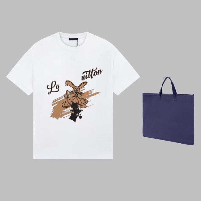 

2023ss spring and summer T shirt pure cotton fabric OS version round neck short-sleeved women's men's high-quality men's T shirt casual m-3xl t6g555, White