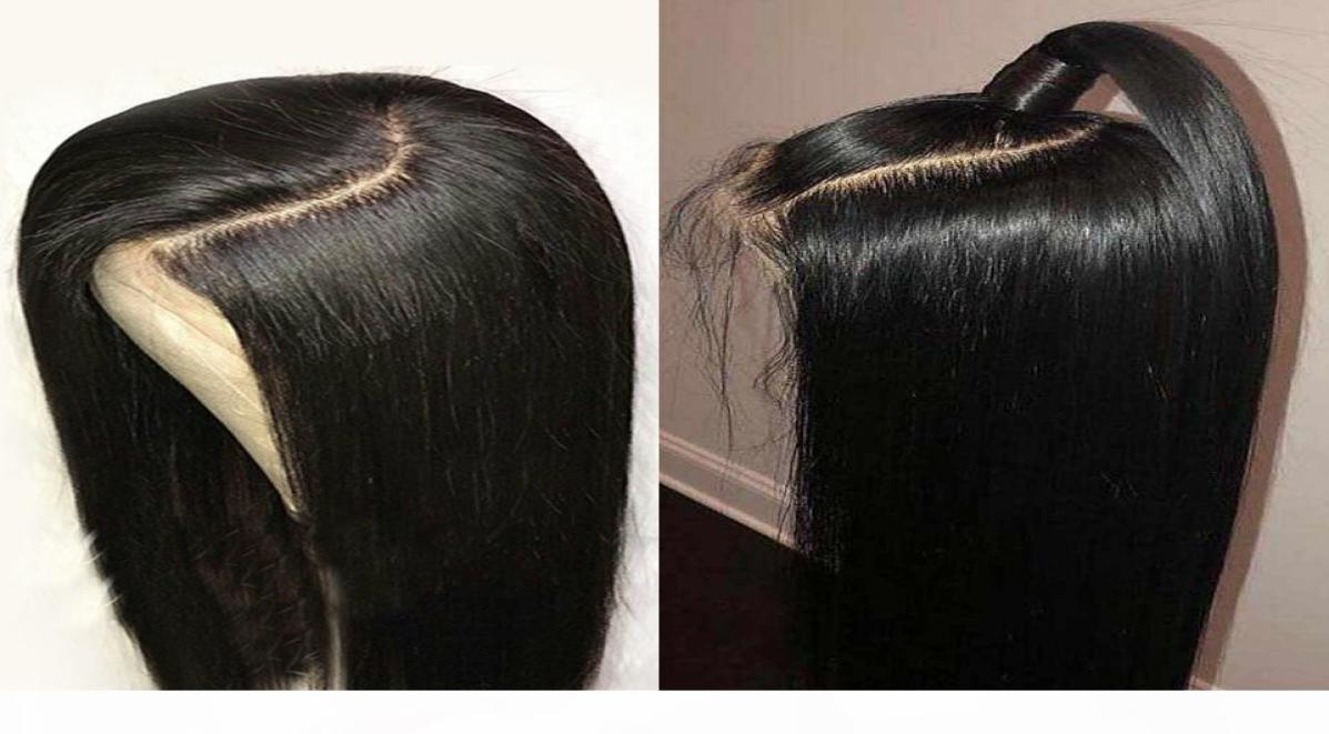 

10A quality simulation brazilian hair Lace Front Wigs Straight Pre Plucked Hairline Baby Hair long 13x4 synthetic lace Wigs for bl5588063, Natural color