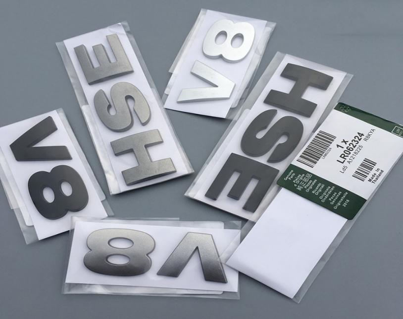 

Letters Emblem V8 HSE Badge for Discovery 3 4 Freelander 2 Car Styling Tail Trunk Sticker glossy Black Silver Grey4660816, Red