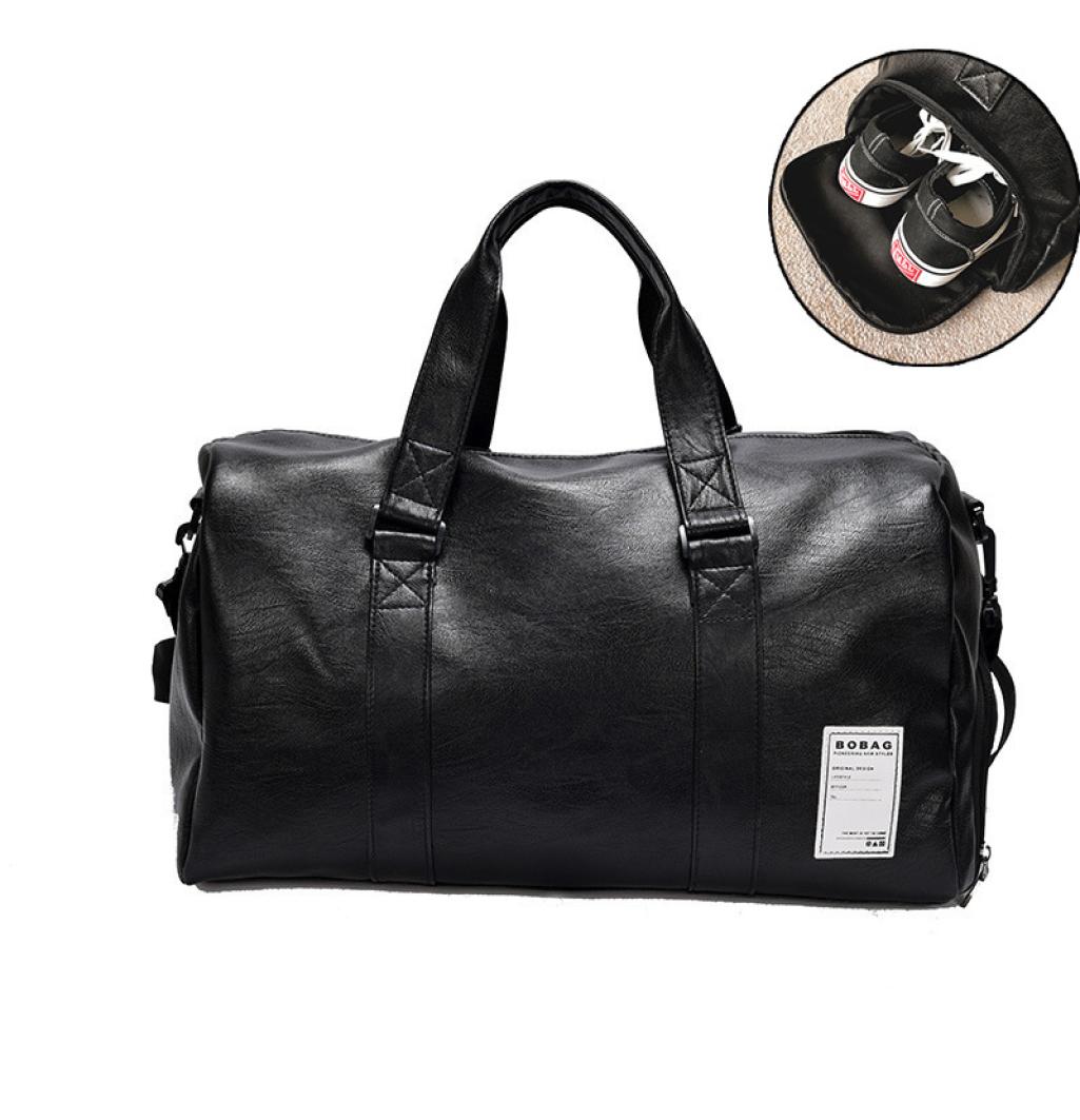 

PU Leather Gym Bag Fitness Handbags Sports Bag for Men Women Training Shoulder Traveling Sac De Independent Shoe Warehouse9900901, Gold