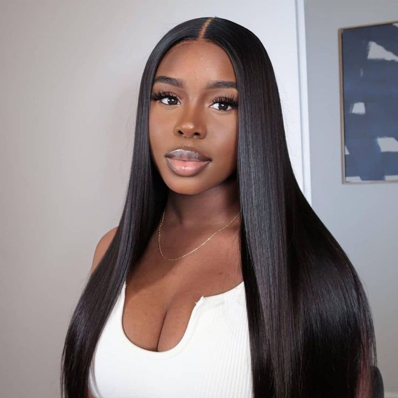 

30 40 Inch Straight Lace Front Wig Brazilian 13X4 13x6 Hd Lace Frontal Wig Glueless Preplucked Human Wigs, Natural color