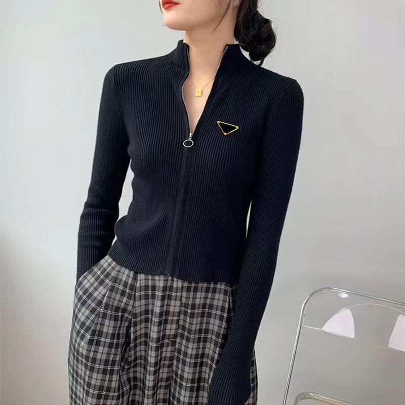 

Womens Sweaters Knits Tees Women Tops Shirt Cardigan Sweater With Zippers Short Style Lady Slim Jumpers Shirt Design -XL, White1