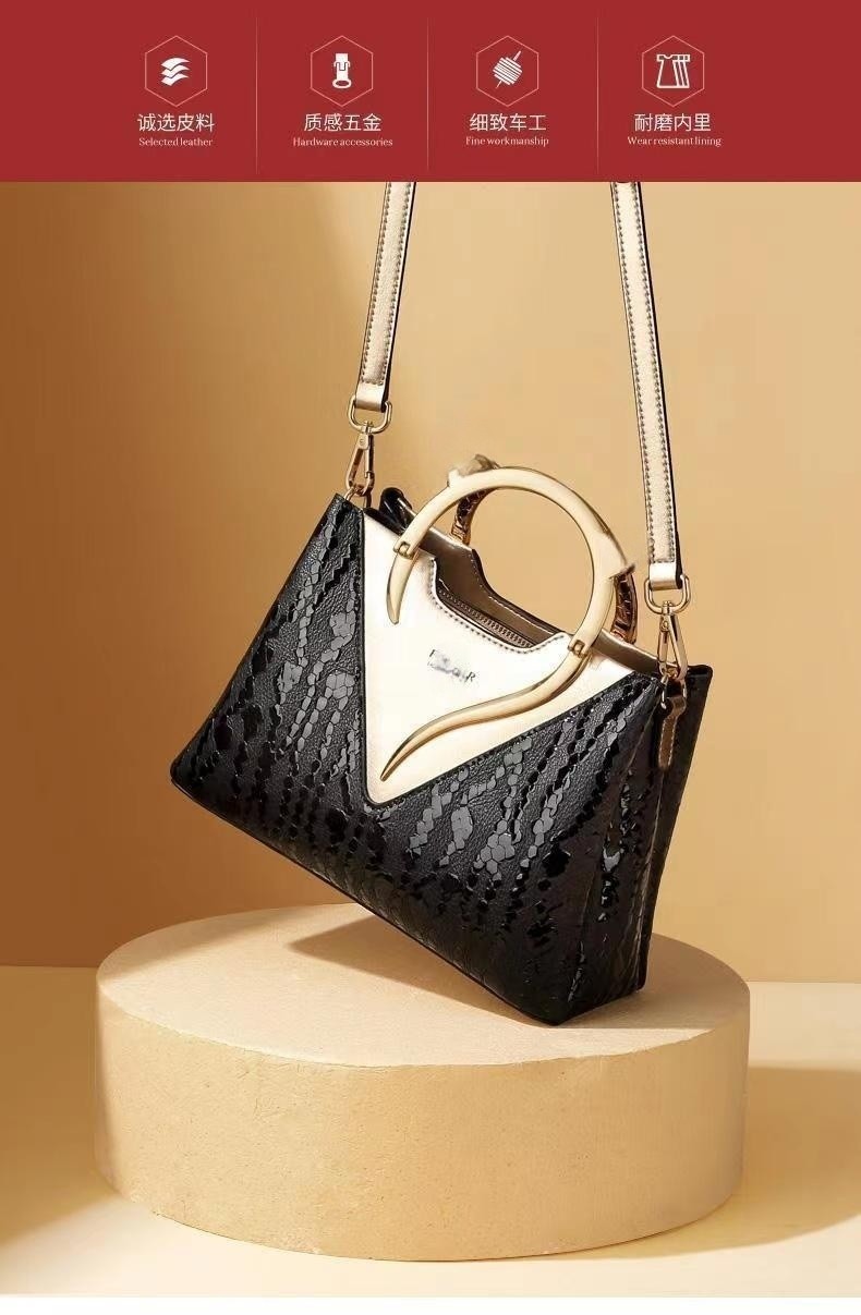 

The latest high-end atmospheric women's bag light luxury fashion new fashion all large capacity leather handbag shoulder bag crossbody bag, Black