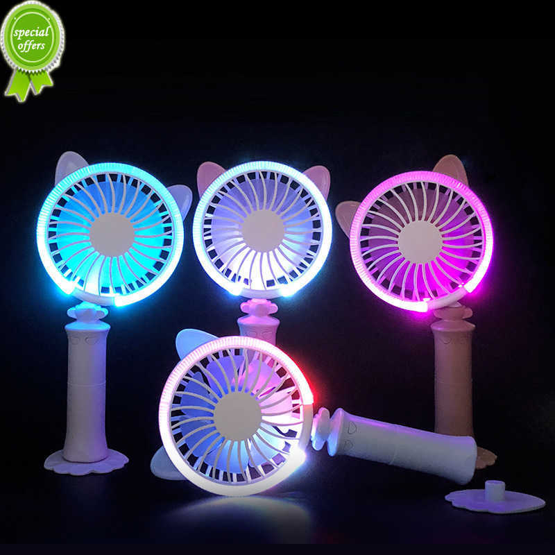 Update New USB Mini Night Light Handheld Desktop Portable Rechargeable Student Children's Toys Electric Fan