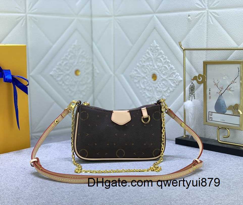 

Shoulder Bags L Women Leather Luxurys Designers 5A Quality Handbag Designer Selling Lady Cross Body Chain Coin Purse Easy Pouch On Strap Bag Embossed Calfskin M81066, Brown flower
