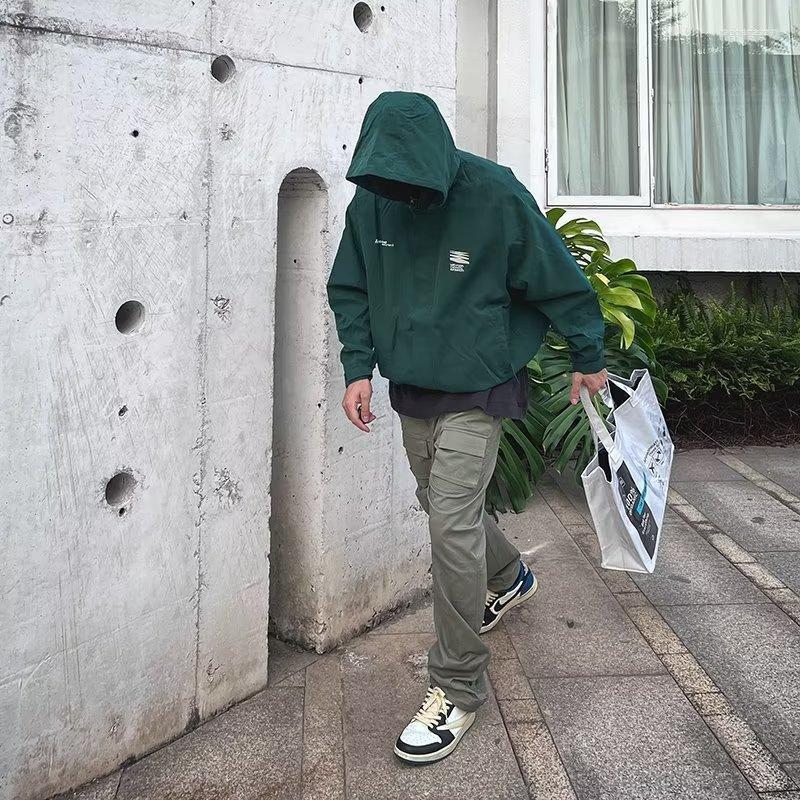 

Men' Pants Men' Men Spring Fashion Casual High Street Hip Hop Straight Leg Loose Pocket Brand Overalls, Picture color