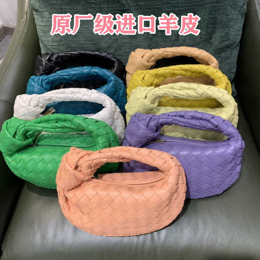 

Bottegas Bags Venetas Bag Woven Knotted Bag Mini Jodie Cloud High Grade Womens Portable Leather Quality Have Logo, Almond