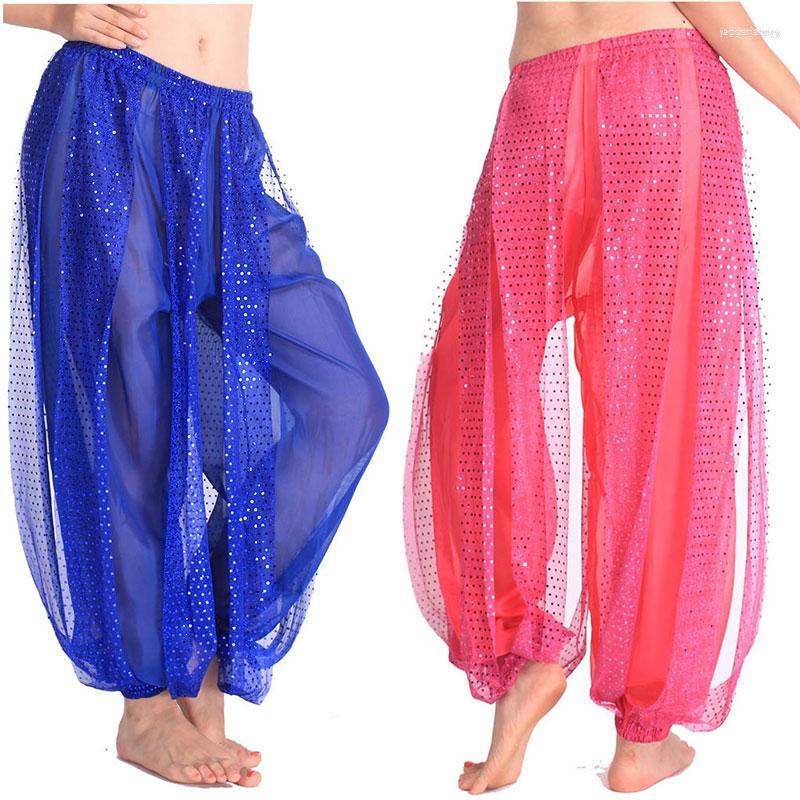 

Stage Wear Egypt Bollywood 6 Colors Shining Belly Dancing Skirts Swing Skirt Dance Costumes Professional India Tribal Bellydance Pant, Black