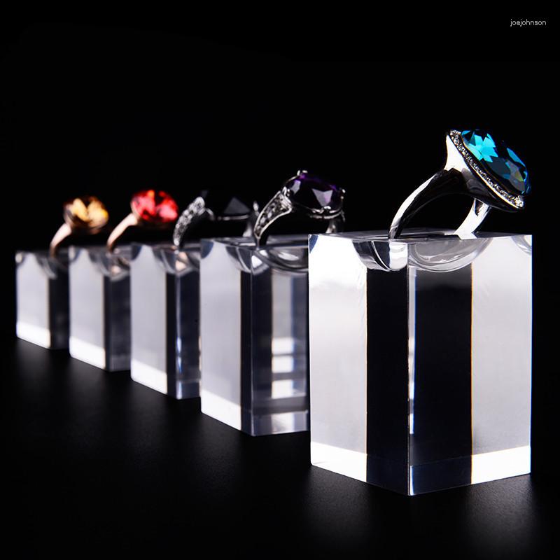 

Jewelry Pouches Clear Acrylic Ring Display Holder Rack Showcase