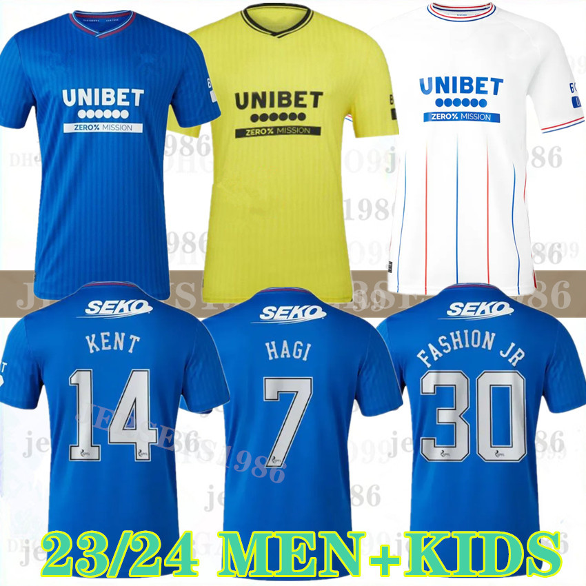 

XXXL  23 24 Rangers Soccer Jerseys Away White Home shirt Glasgow COLAK LUNDSTRAM HAGI BARKER MORELOS TAVERNIER KENT TILLMAN FASHION JR Football Shirt Mens kids 999