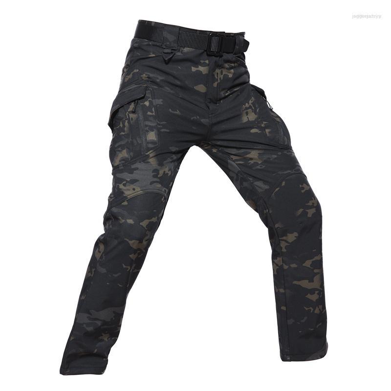 

Men's Pants Men's Men Thick Fleece Soft Shell Camouflage Military Tactical Winter Warm Waterproof Windproof Trousers Big Size 5XL, Black