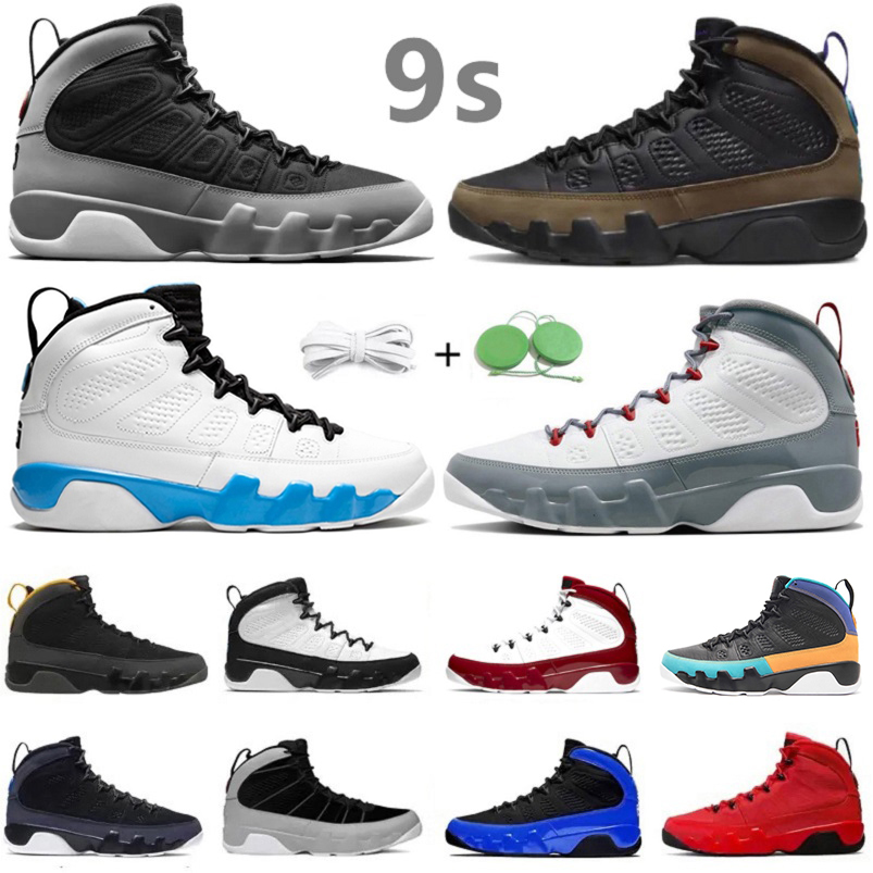 

Jumpman 9 OG 9s men Basketball Shoes Particle Grey Chile Gym Red Motorboat Black White UNC Racer University Gold Blue mens trainers sports Sneakers, Color#4