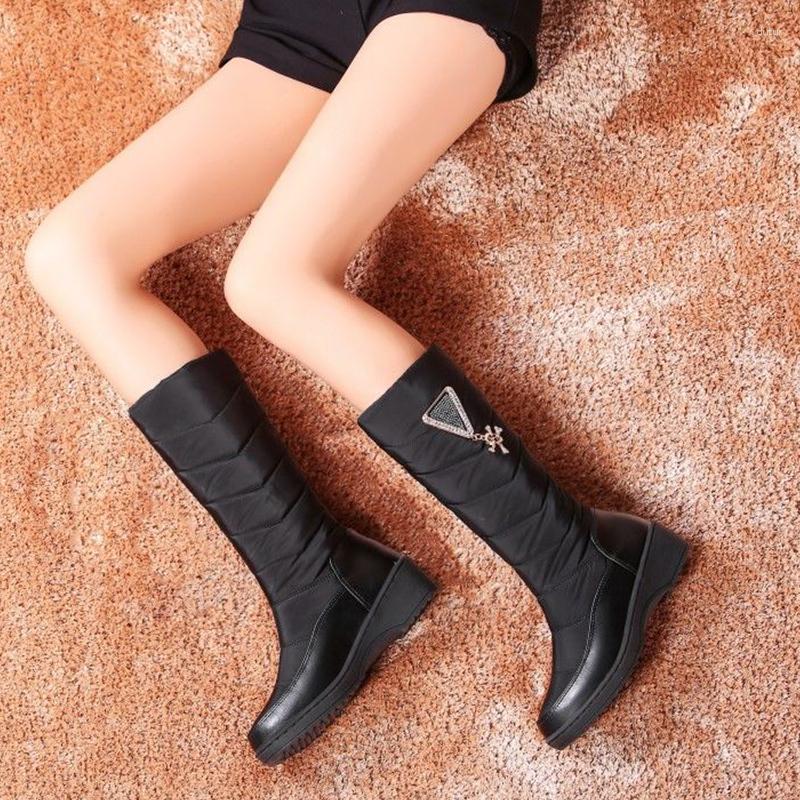 

Boots Winter Women's Snow Large High Plush Warm Fashion Medium Cotton Non Slip Sole, Black